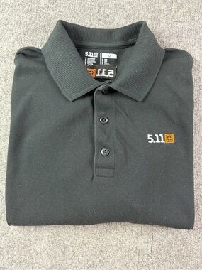 5.11 Tactical Mens 100% Cotton Short Sleeve Polo Shirt Size M. Black